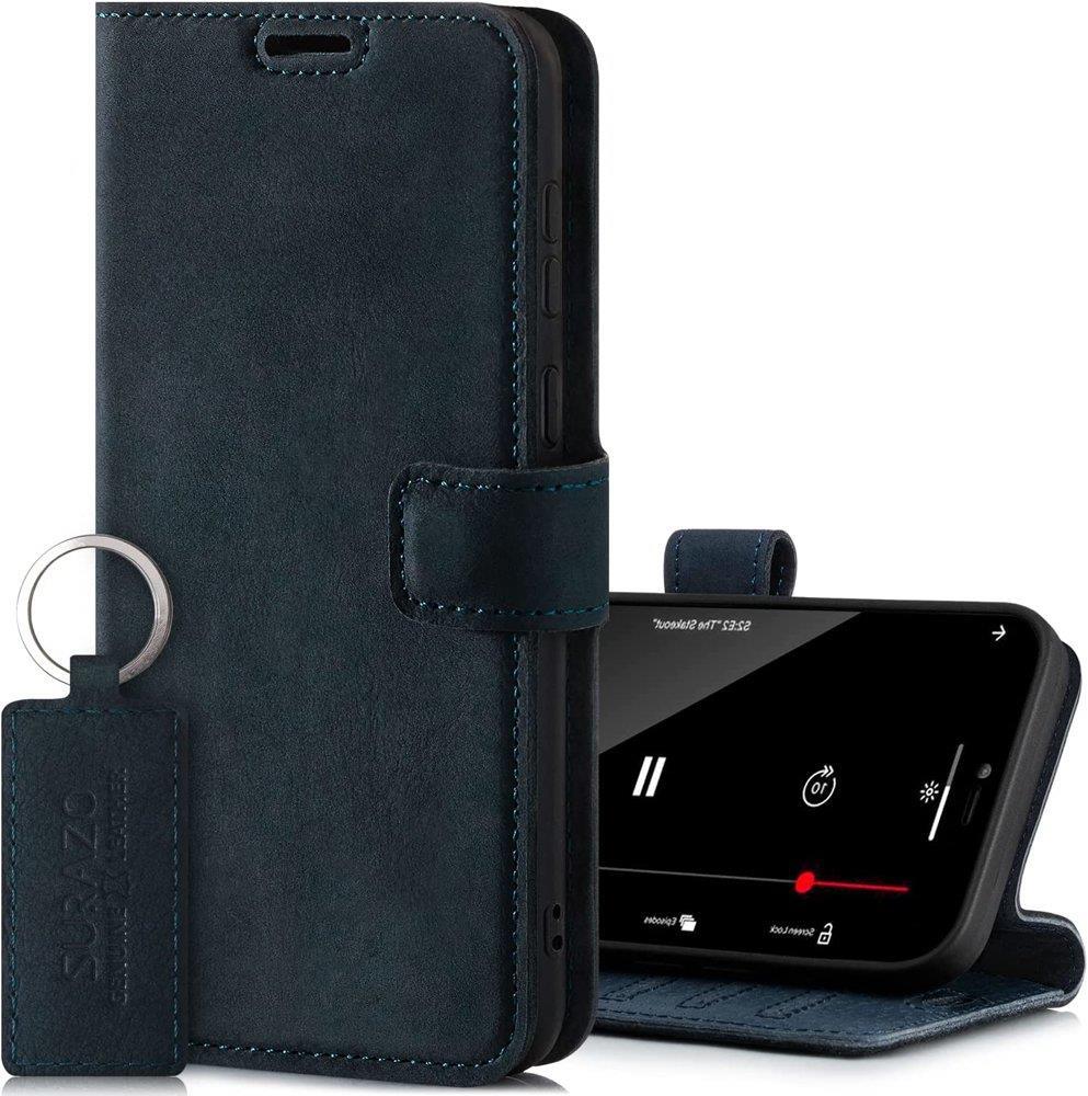 RFID Wallet case - Nubuck Navy Blue - TPU Black