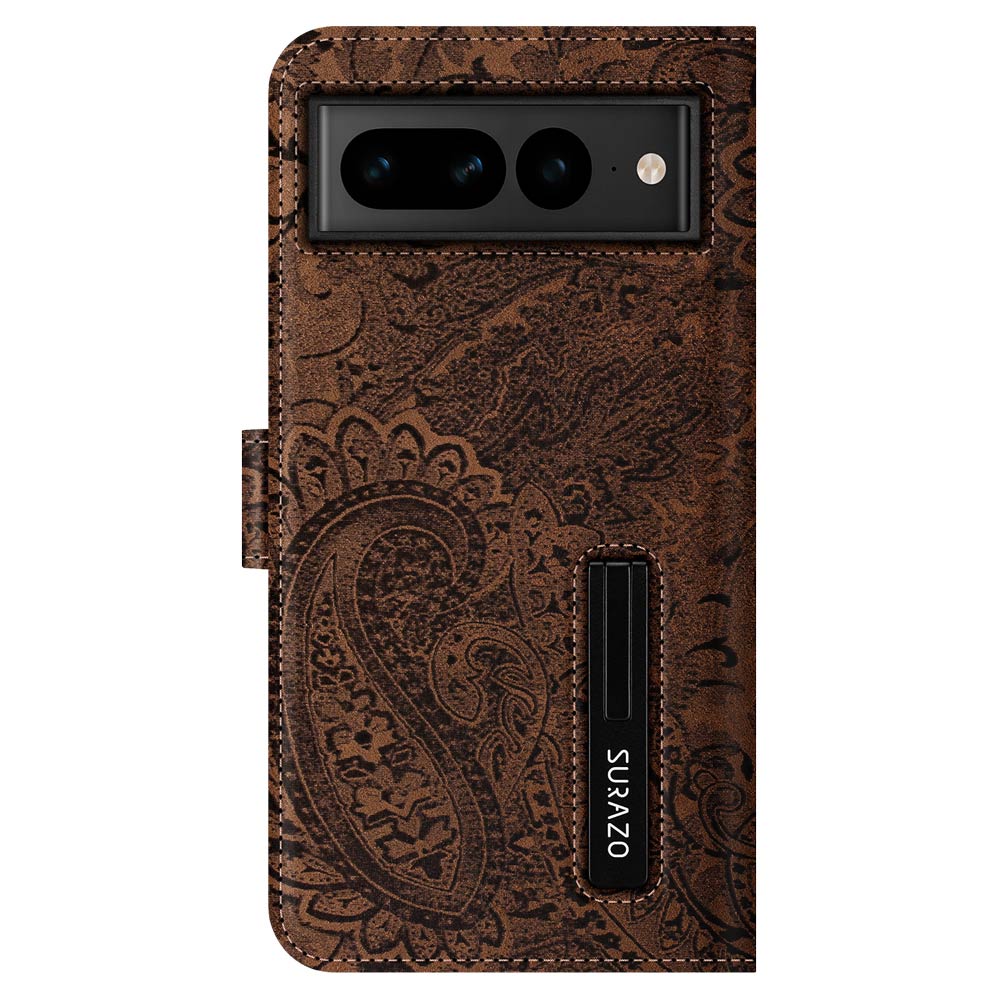 RFID Wallet case - Ornament Brown - TPU Black