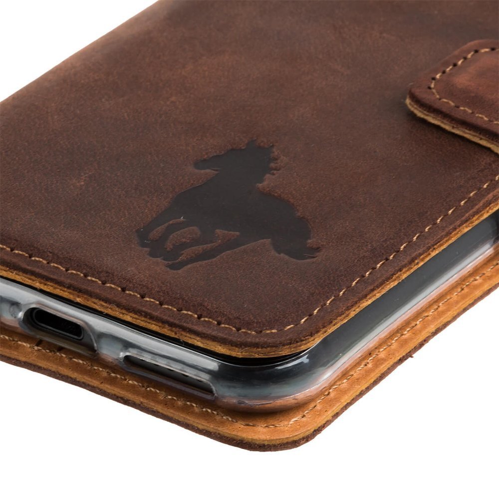 Wallet case - Nut - Galloping Horse - Transparent TPU
