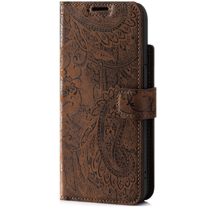 Wallet case RFID - Ornament Brown - TPU Black